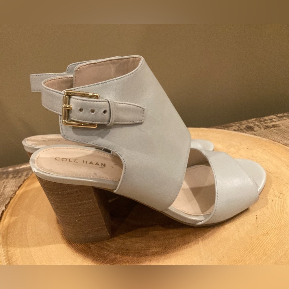 Cole Haan Womens Kathlyn Bootie New Size 5.5 Grey Peep Toe Block Heel - Picture 5 of 16